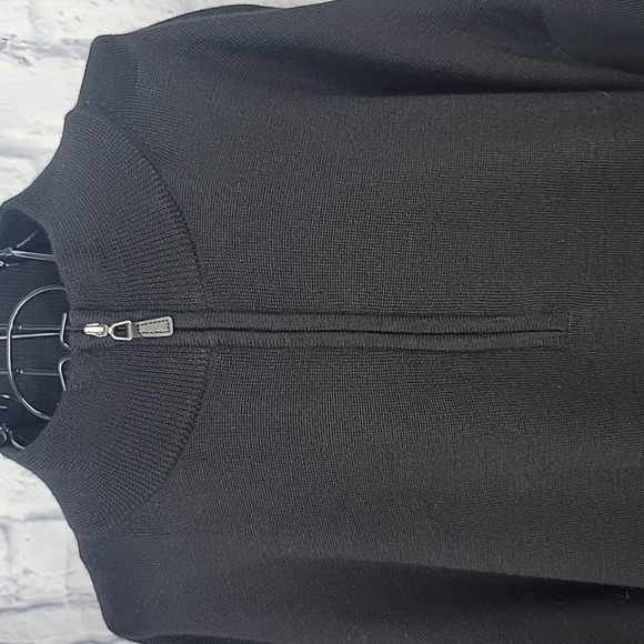 LINEA UOMO Black 1/4 Zip Part Wool Men's Sweater 4 XLT - Picture 2 of 7
